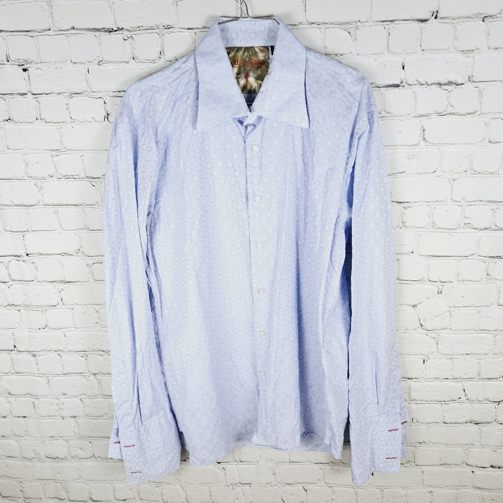 DAGR | long sleeve button up patterned cuff link sleeve dress shirt